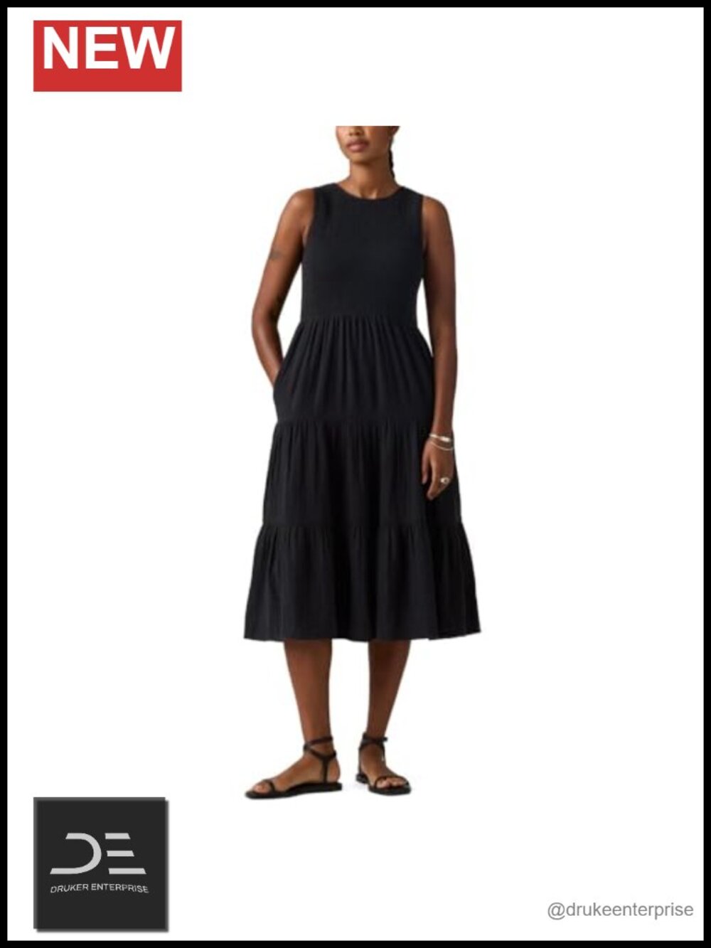 Women's Smocked Tiered Midi Dress